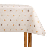 Beige and Mustard Polka Dot Resin-Coated Tablecloth - Ribes y Casals