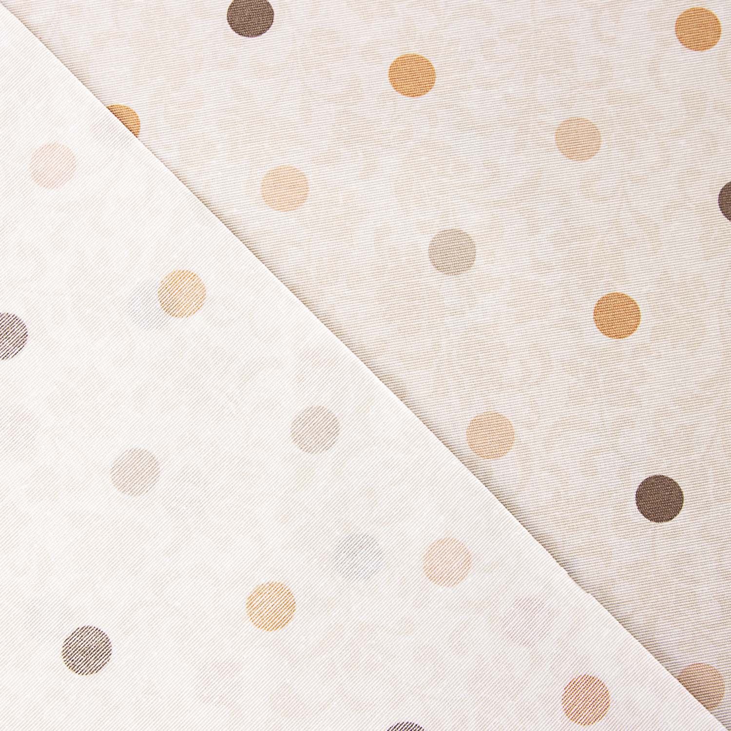 Beige and Mustard Polka Dot Resin-Coated Tablecloth - Ribes y Casals