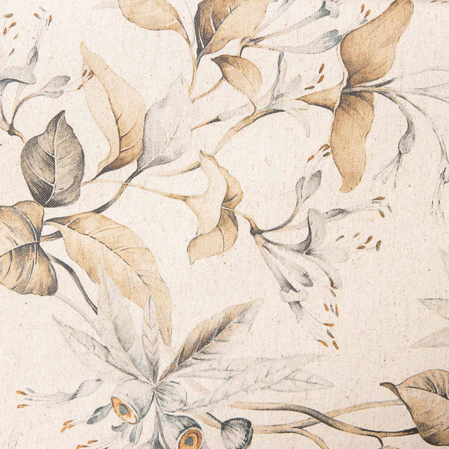 Beige Floral Print Stain-Resistant Table Linen - Ribes y Casals