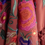 Clay-coloured embroidered flamenco shawl - Ribes y Casals