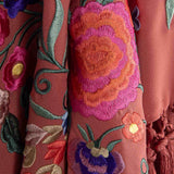 Clay-coloured embroidered flamenco shawl - Ribes y Casals