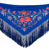 Blue Flamenco Shawl with Embroidery - Ribes y Casals
