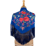 Blue Flamenco Shawl with Embroidery - Ribes y Casals