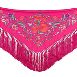 Fuchsia Embroidered Flamenco Shawl - Ribes y Casals