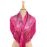 Fuchsia Embroidered Flamenco Shawl - Ribes y Casals