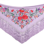 Lilac Embroidered Flamenco Shawl - Ribes y Casals