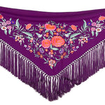 Purple Embroidered Flamenco Shawl - Ribes y Casals