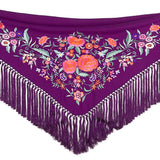 Purple Embroidered Flamenco Shawl - Ribes y Casals