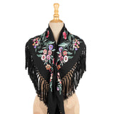 Black Embroidered Flamenco Shawl - Ribes y Casals