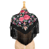 Black Embroidered Flamenco Shawl - Ribes y Casals