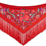 Red Embroidered Flamenco Shawl - Ribes y Casals