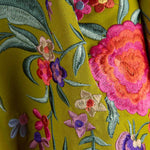 Oil Green Embroidered Flamenco Shawl - Ribes y Casals