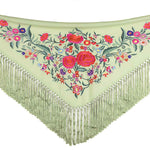 Light Green Embroidered Flamenco Shawl - Ribes y Casals