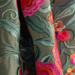 Embroidered Khaki Green Flamenco Shawl - Ribes y Casals