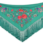 Green Embroidered Flamenco Shawl - Ribes y Casals