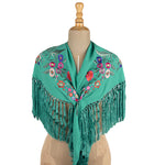 Green Embroidered Flamenco Shawl - Ribes y Casals