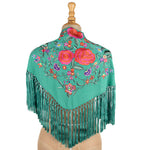 Green Embroidered Flamenco Shawl - Ribes y Casals