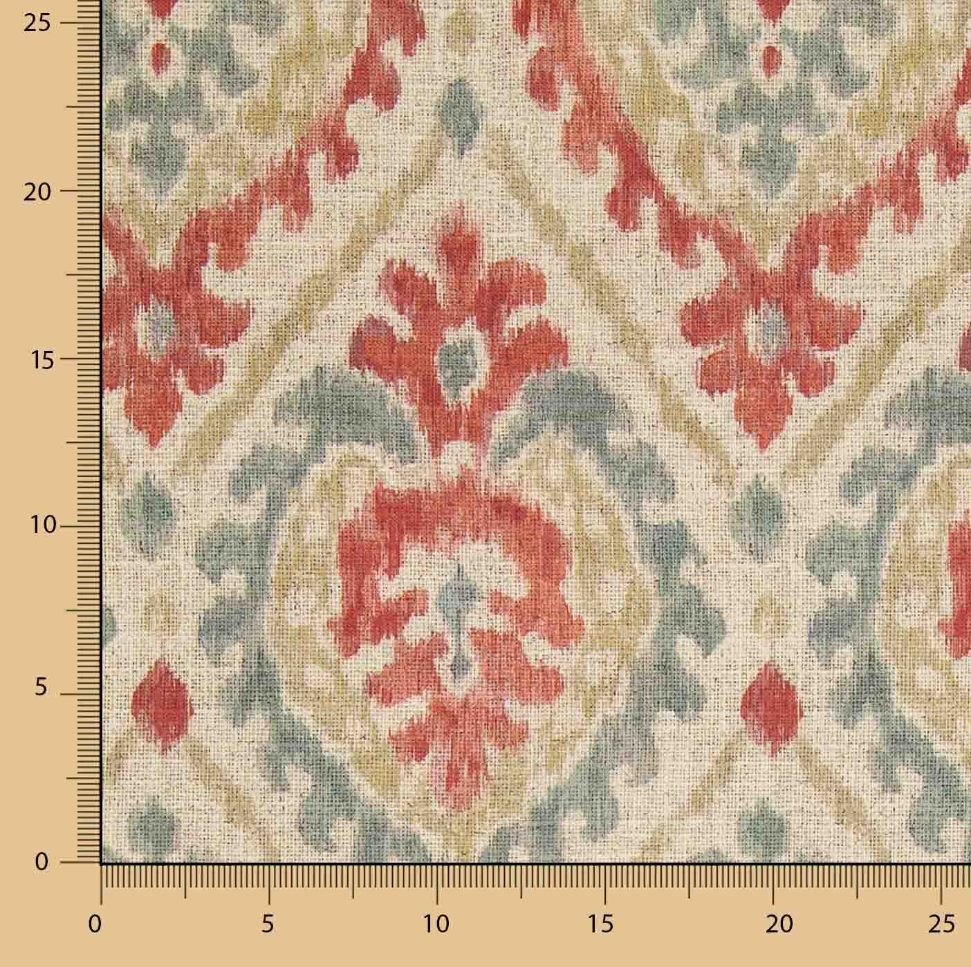 Terracotta Ethnic Print Cotton Canvas - Ribes y Casals