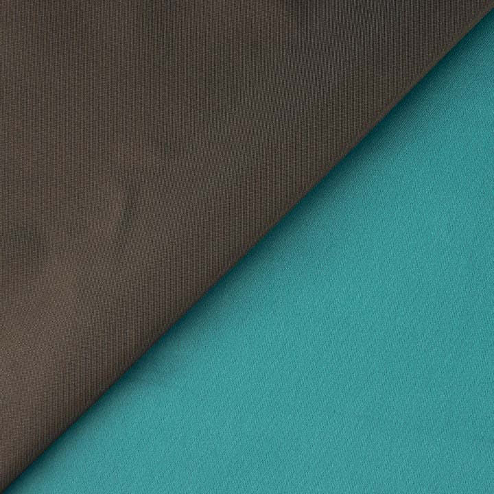 Reversible Mikado Satin in Turquoise Blue and Brown - Ribes y Casals