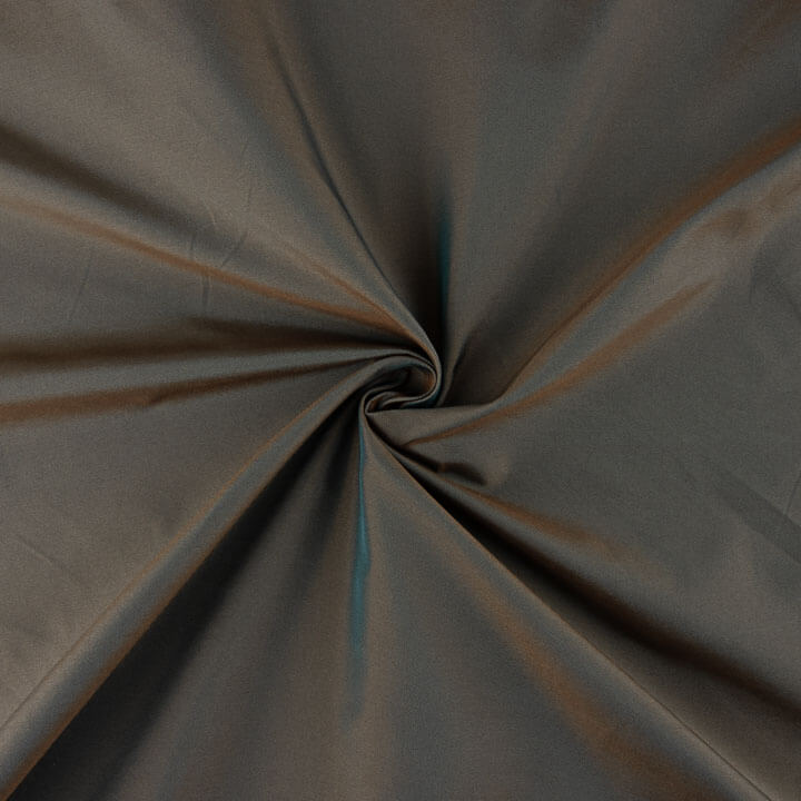Reversible Mikado Satin in Turquoise Blue and Brown - Ribes y Casals