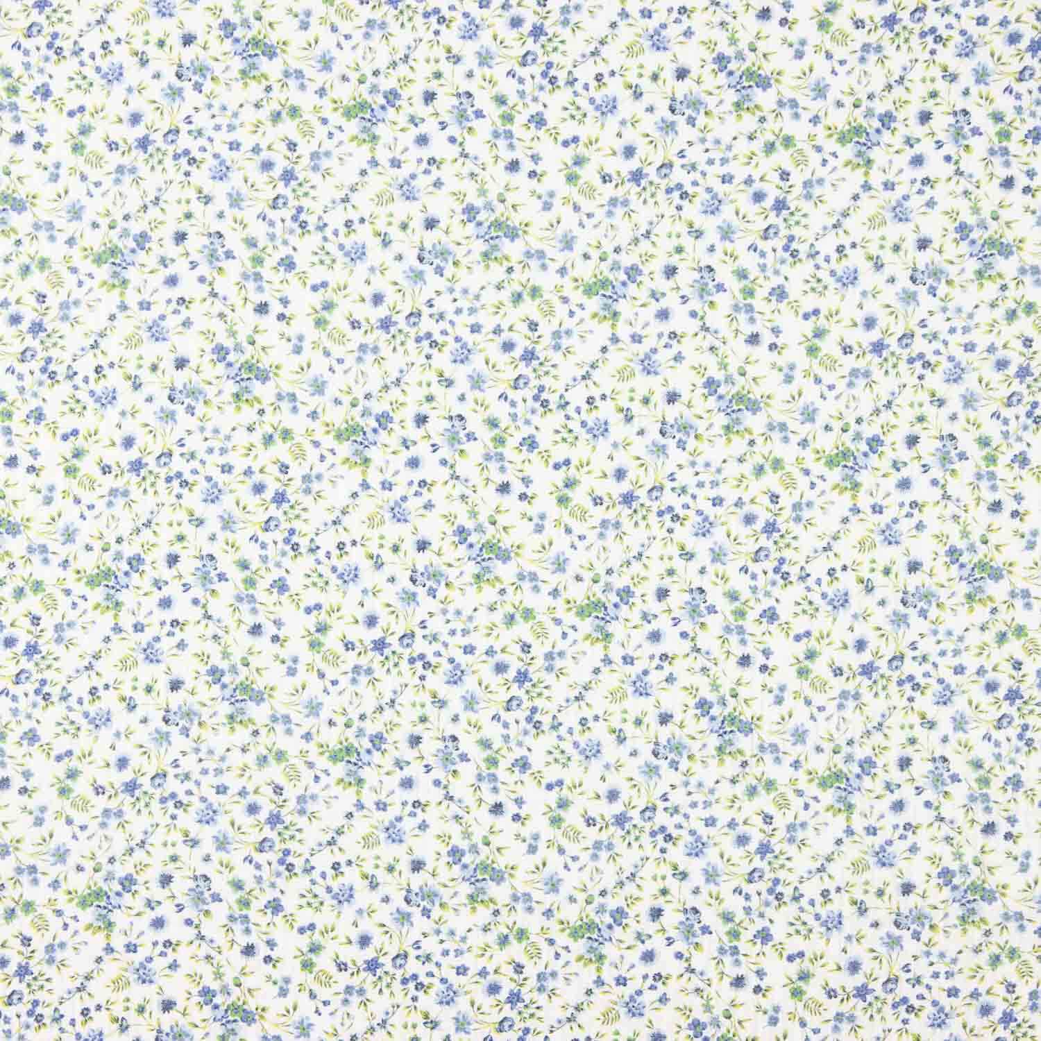 Mini Blue Flower Cotton Muslin - Ribes y Casals