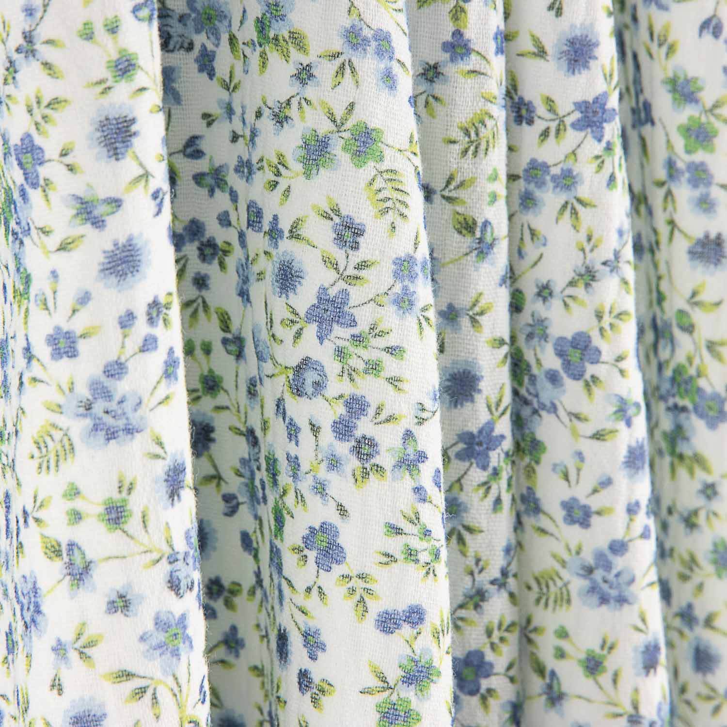 Mini Blue Flower Cotton Muslin - Ribes y Casals