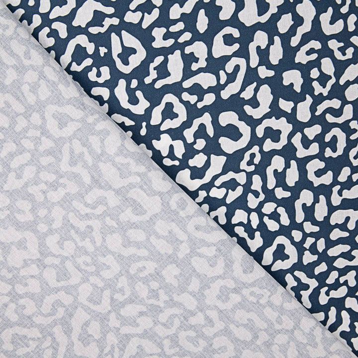 Nairobi Printed Percale – Navy Blue and White - Ribes y Casals