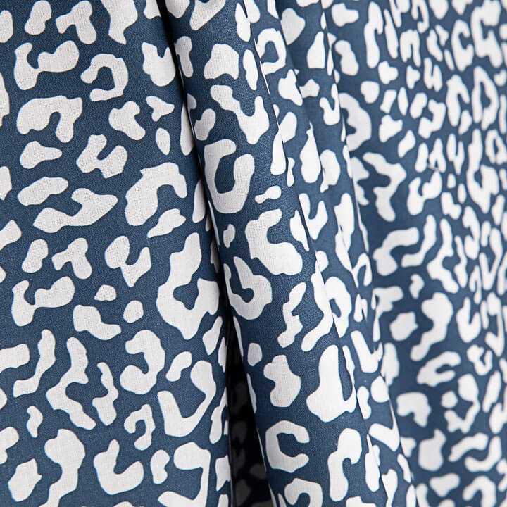Nairobi Printed Percale – Navy Blue and White - Ribes y Casals