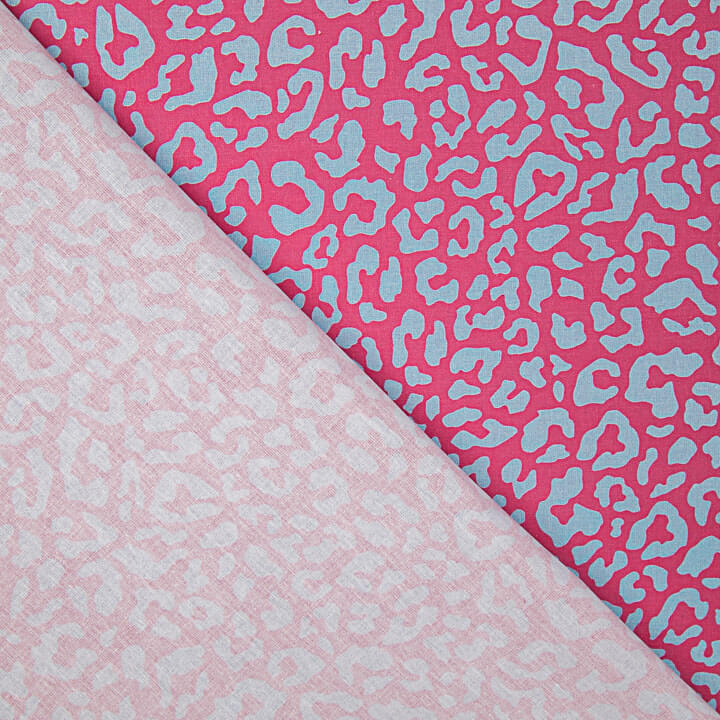 Nairobi Printed Percale in Fuchsia and Turquoise - Ribes y Casals