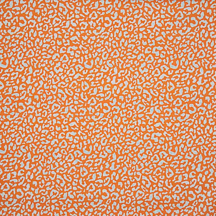 Nairobi Printed Percale – Orange and Light Blue - Ribes y Casals