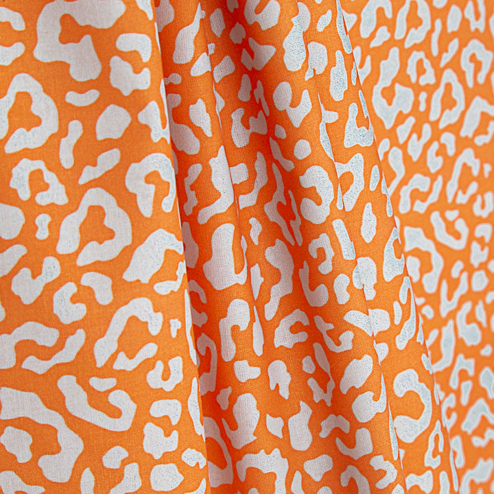 Nairobi Printed Percale – Orange and Light Blue - Ribes y Casals