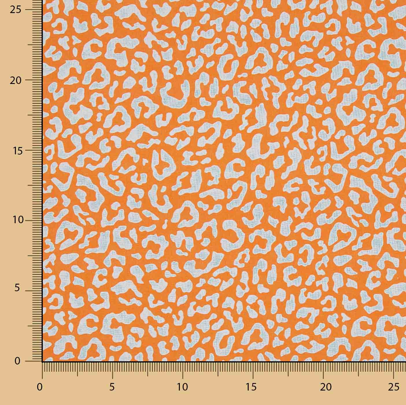 Nairobi Printed Percale – Orange and Light Blue - Ribes y Casals
