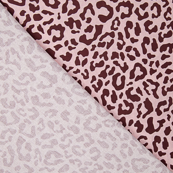 Nairobi Printed Percale – Burgundy and Pale Pink - Ribes y Casals