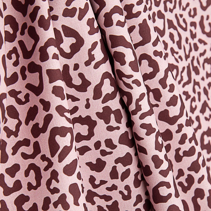 Nairobi Printed Percale – Burgundy and Pale Pink - Ribes y Casals