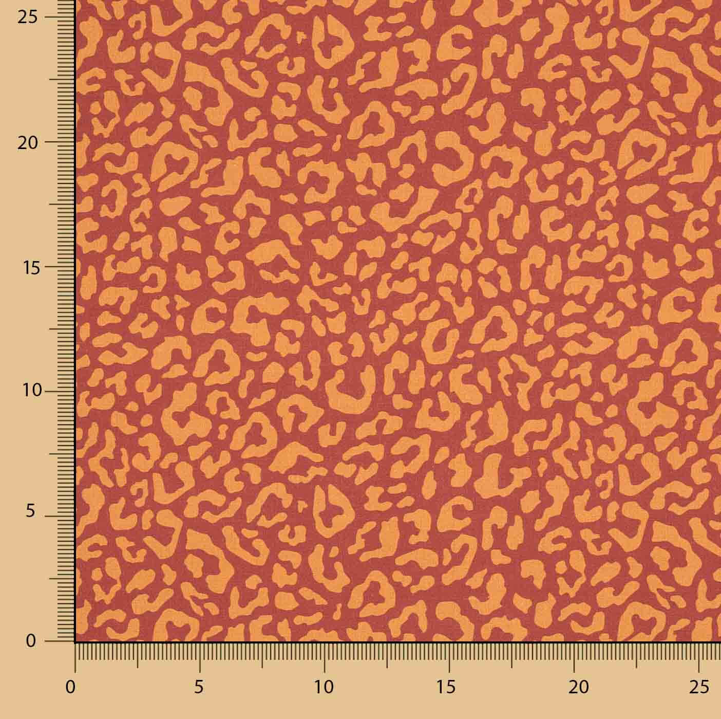 Nairobi Mustard Burgundy Printed Percale - Ribes y Casals