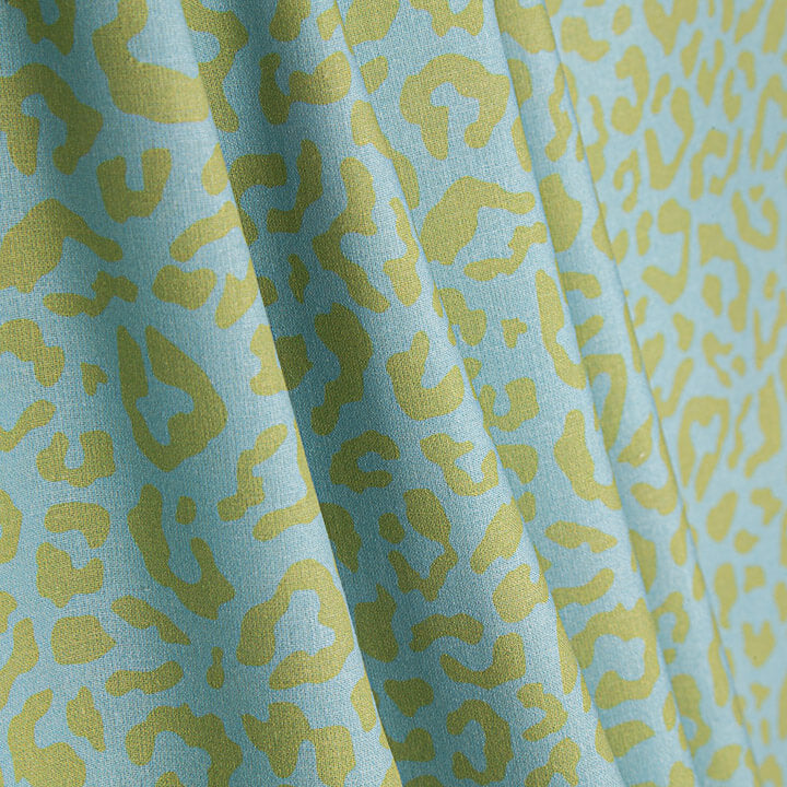 Nairobi Printed Percale – Lime Green, Sky Blue - Ribes y Casals