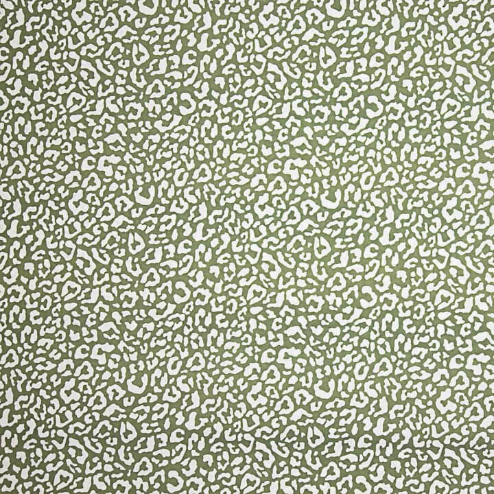 Nairobi Printed Percale – Olive Green and White - Ribes y Casals