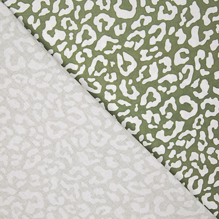Nairobi Printed Percale – Olive Green and White - Ribes y Casals