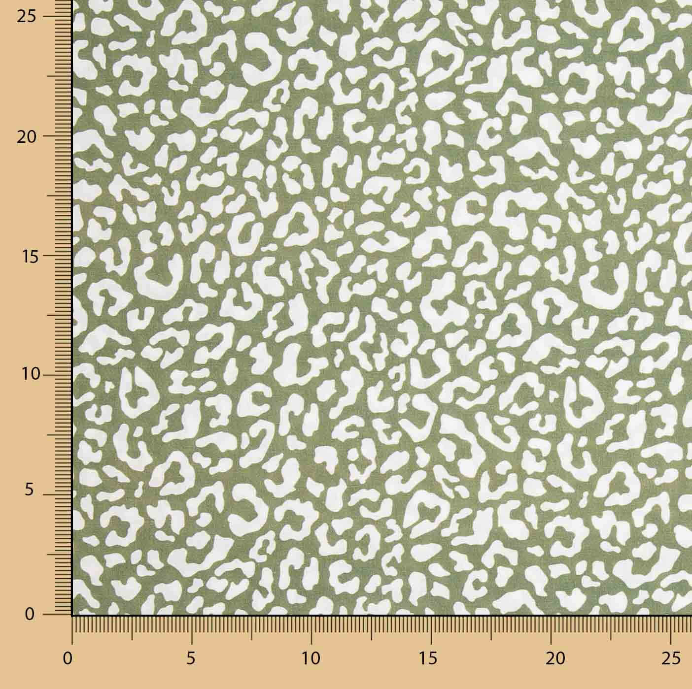 Nairobi Printed Percale – Olive Green and White - Ribes y Casals