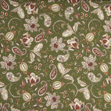 Olive-coloured Printed Viscose Boheme - Ribes y Casals