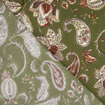 Olive-coloured Printed Viscose Boheme - Ribes y Casals