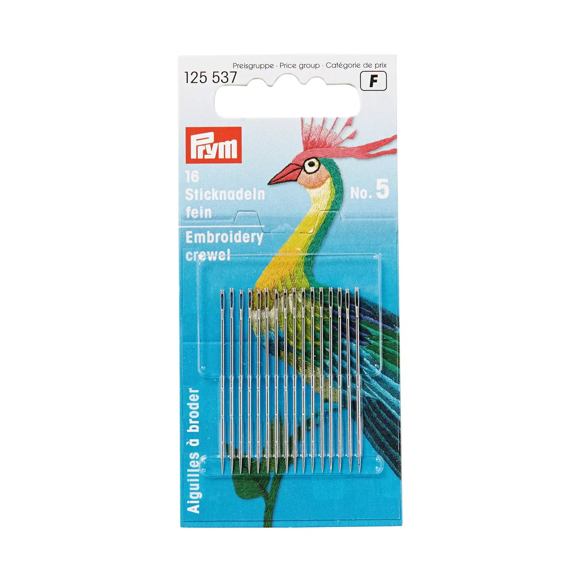 Prym Crewel Embroidery Needles 125537 No. 5 - Ribes y Casals