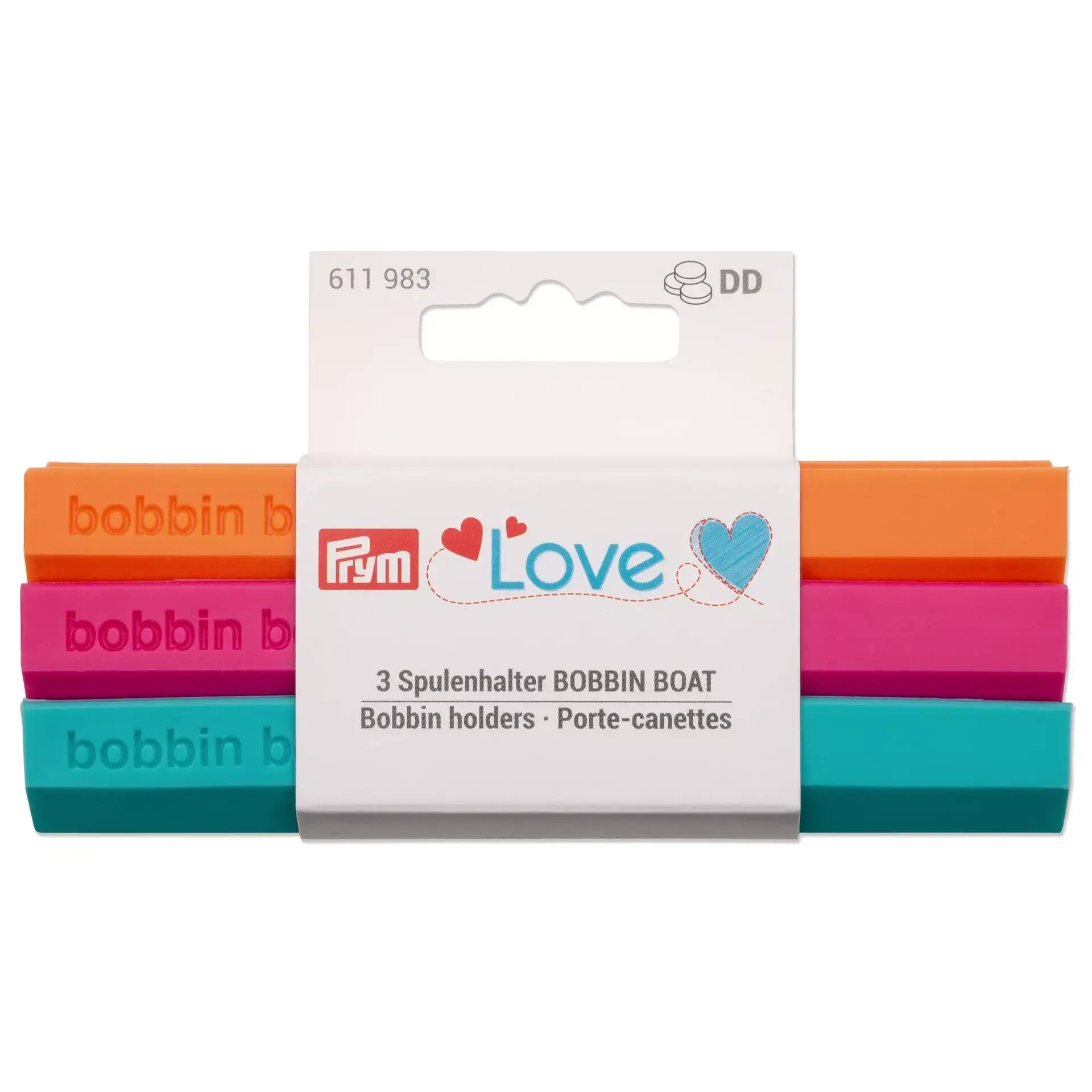 Prym Love Bobbin Boat Bobbin Holder – Pack of 3 Organisers - Ribes y Casals