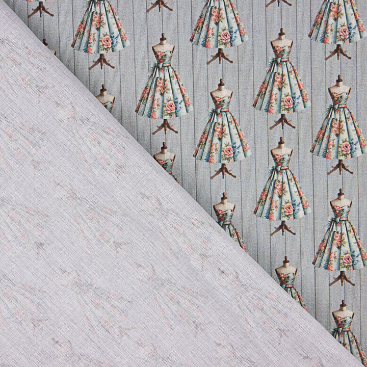 Grey Couture Printed Percale - Ribes y Casals