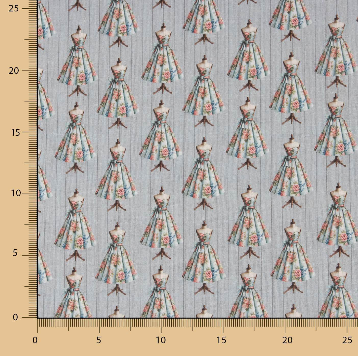 Grey Couture Printed Percale - Ribes y Casals