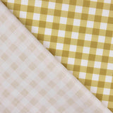 Medium ochre checked printed percale - Ribes y Casals