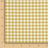 Medium ochre checked printed percale - Ribes y Casals