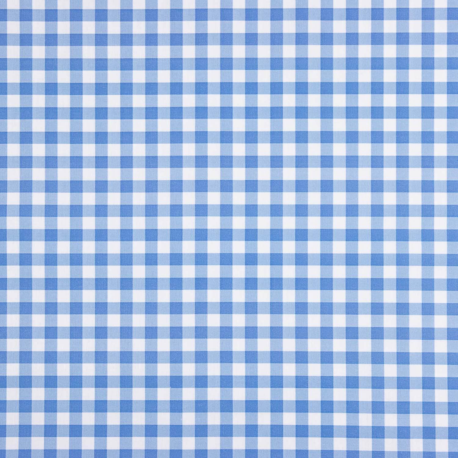 Medium blue checked printed percale - Ribes y Casals