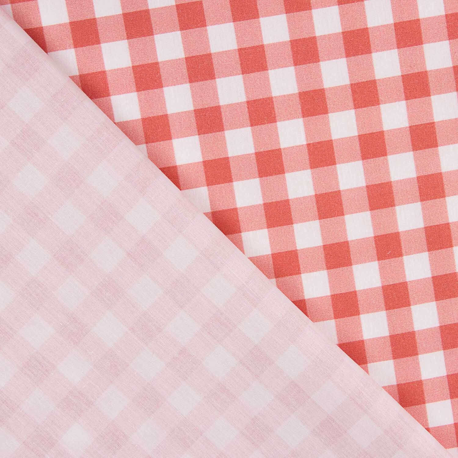 Medium red checkered printed percale - Ribes y Casals