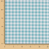 Medium turquoise checked printed percale - Ribes y Casals